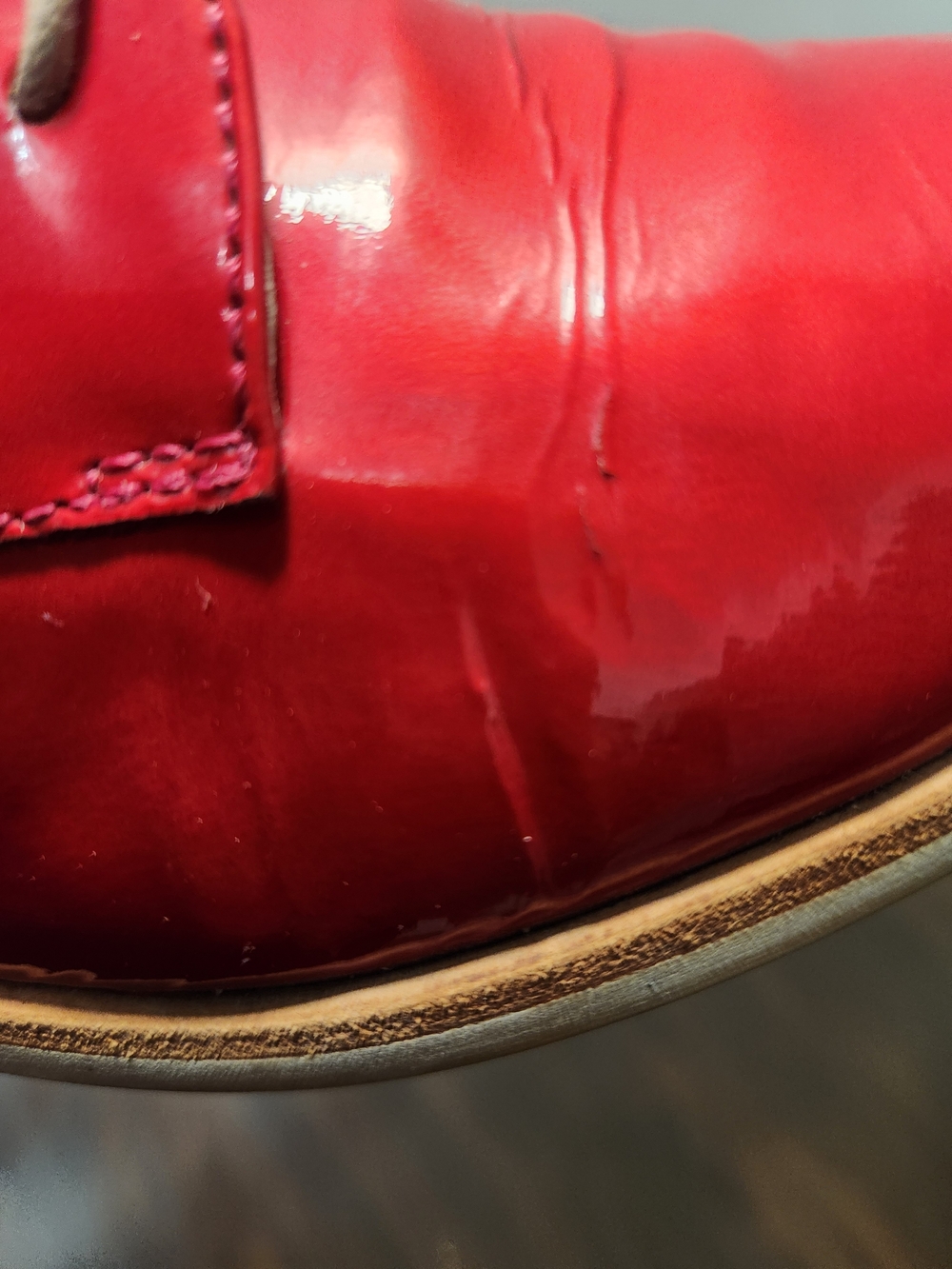 AGL Attilio Giusti Leombruni Red Patent Leather Oxfords Shoes Women's Size 8.5 - Picture 14 of 16